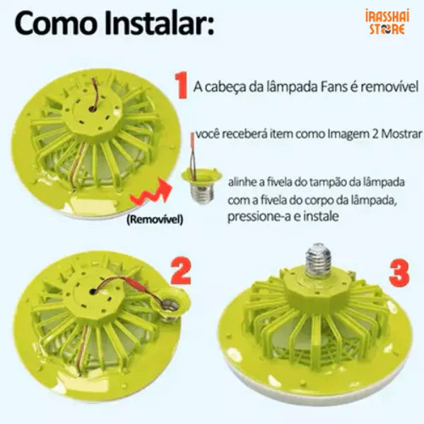 Luminária LED com Ventilador Premium